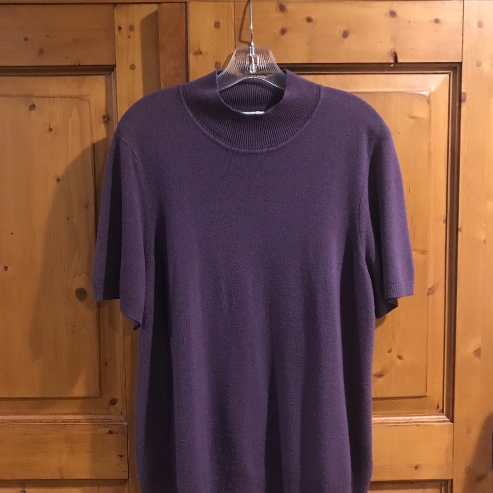 Purple short sleeve sweater 2X